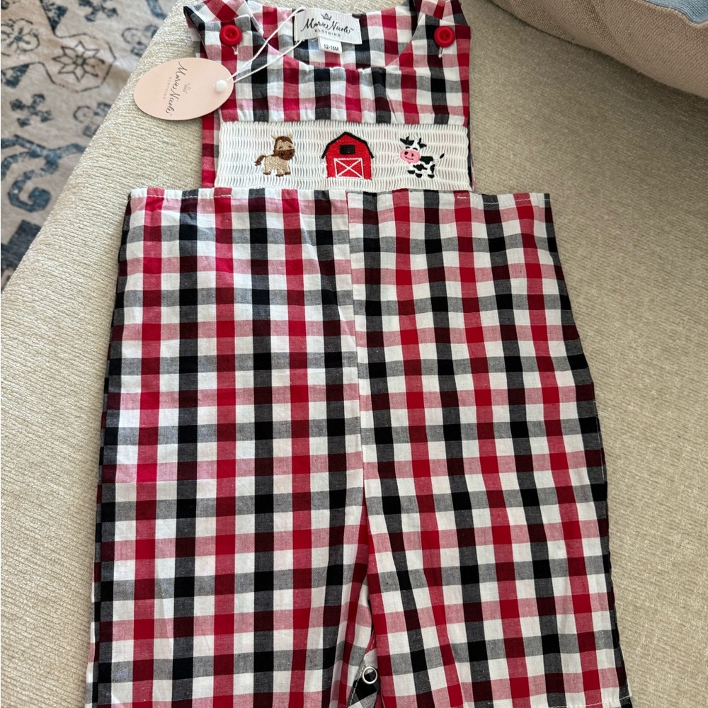 Marie Nicole Plaid Smocked Farm